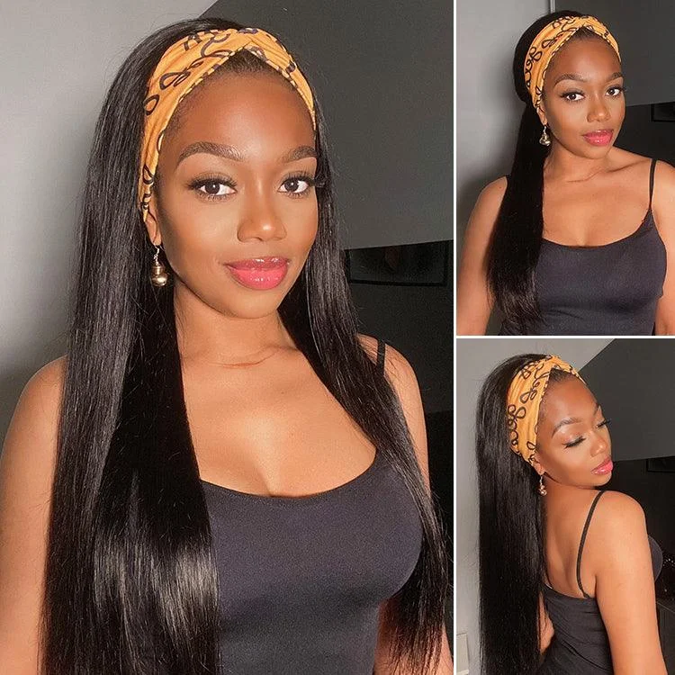 Put On & Go Silky Straight Headband Wig Beginner Friendly 100% Human Hair (Get Free Trendy Headbands) Put On & Go Silky Straight Headband Wig Beginner Friendly 100% Human Hair (Get Free Trendy Headbands)