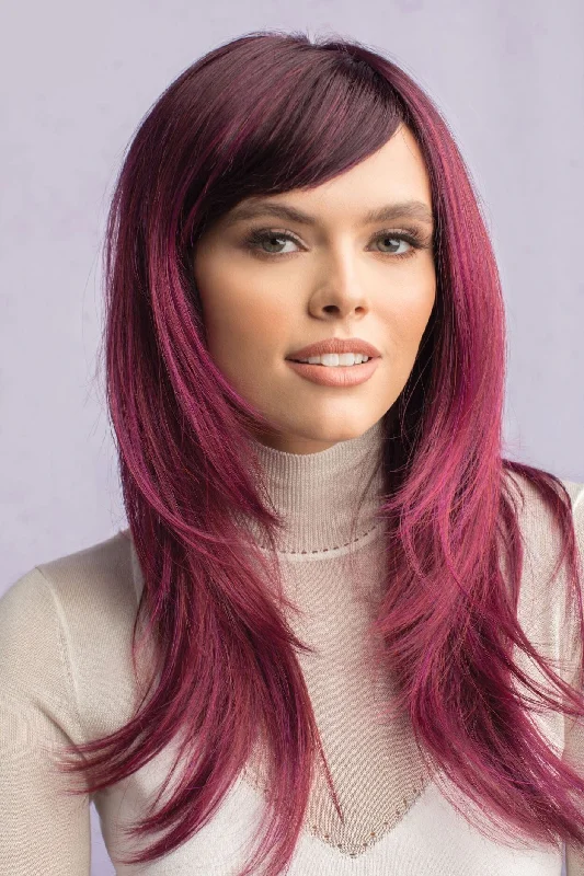 Long - length wig with a curly fringe for a playful and youthful vibeAngela Monofilament Top Wig by Rene of Paris | Alexander Couture Collection Long - length wig with a curly fringe for a playful and youthful vibeAngela Monofilament Top Wig by Rene of Paris | Alexander Couture Collection