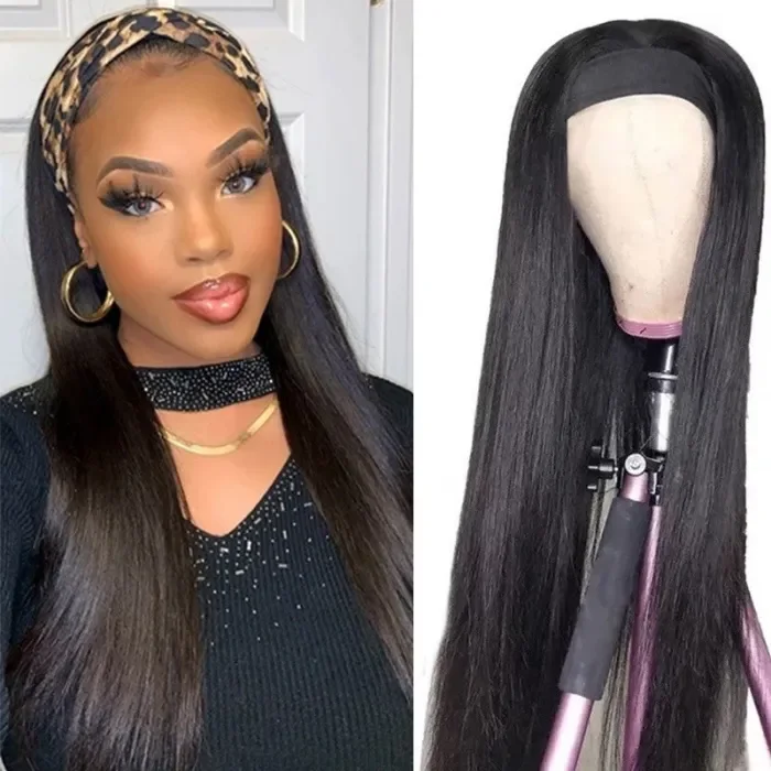 Beginner Friendly Natural Color Straight Headband Wig