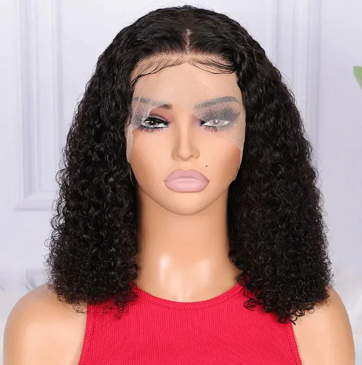 Body - wave wig with a full and voluminous lookBrazilian Natural Black 13x4 Lace Front Curly Bob Wig Deep Wave Frontal Wigs Curly Human Hair Wig For Women Body - wave wig with a full and voluminous lookBrazilian Natural Black 13x4 Lace Front Curly Bob Wig Deep Wave Frontal Wigs Curly Human Hair Wig For Women