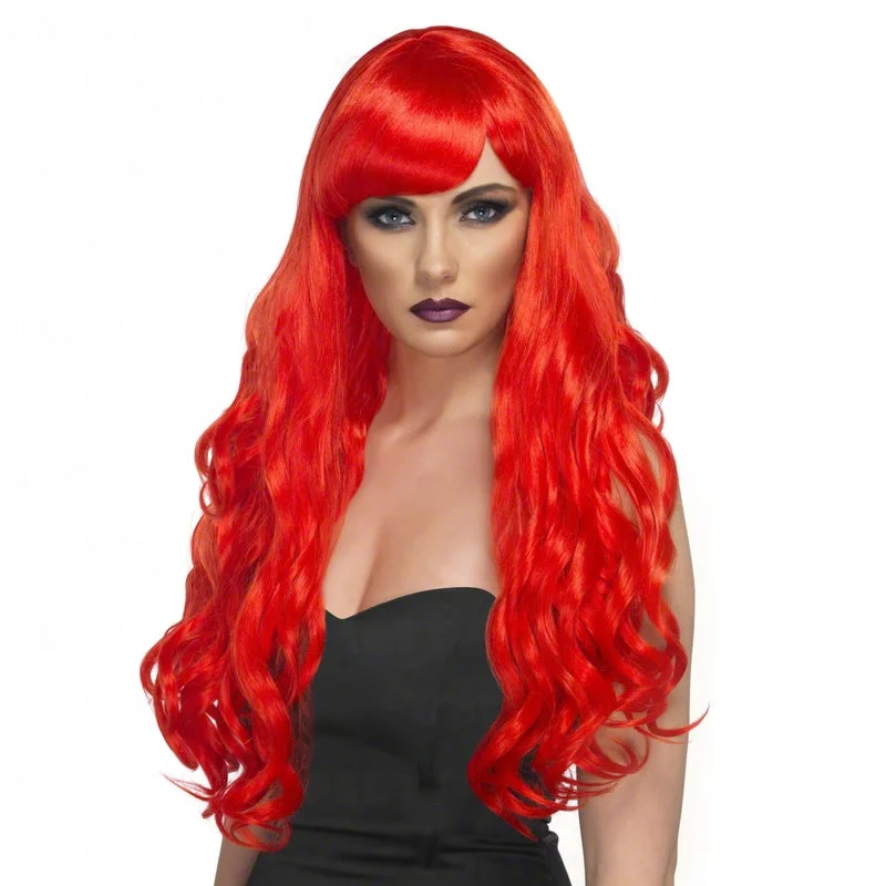 Long - length wig with a side - swept bang for a sophisticated lookBuy Desire Wig Red Long - length wig with a side - swept bang for a sophisticated lookBuy Desire Wig Red