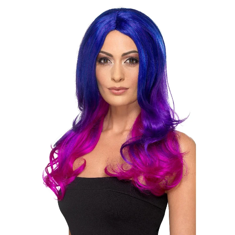Long - length wig with a 220 - density for an extra - full appearanceBuy Fashion Ombre Wig Blue and Pink Long - length wig with a 220 - density for an extra - full appearanceBuy Fashion Ombre Wig Blue and Pink