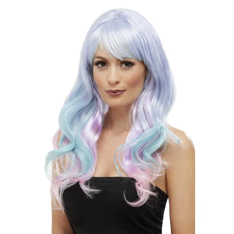Long - length wig with a side - swept bang for a sophisticated lookBuy Fashion Unicorn Wig Pastel Multi Coloured Long - length wig with a side - swept bang for a sophisticated lookBuy Fashion Unicorn Wig Pastel Multi Coloured