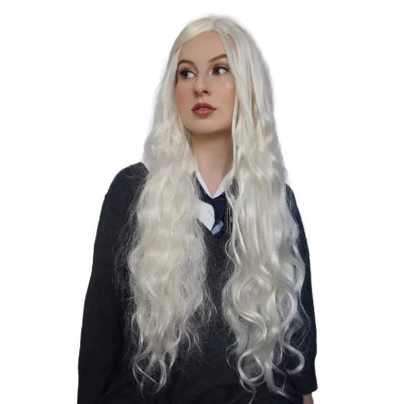 Long - length wig with a platinum - blonde color for a bold and trendy lookBuy Luna Lovegood Wig White Long - length wig with a platinum - blonde color for a bold and trendy lookBuy Luna Lovegood Wig White