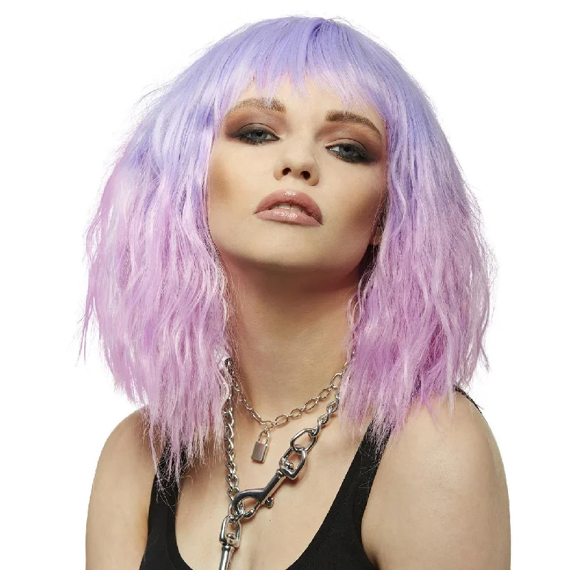 Long - length wig with a wispy fringe for a soft and feminine lookBuy Trash Goddess Wig Deluxe Lilac Long - length wig with a wispy fringe for a soft and feminine lookBuy Trash Goddess Wig Deluxe Lilac