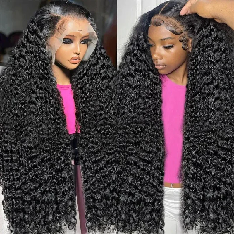 Wavy wig with a pre - bleached knot for a natural - looking scalpCustomized 250% Density 13x4 Lace Front Deep Wave Human Hair Wigs | Lumiere Wavy wig with a pre - bleached knot for a natural - looking scalpCustomized 250% Density 13x4 Lace Front Deep Wave Human Hair Wigs | Lumiere