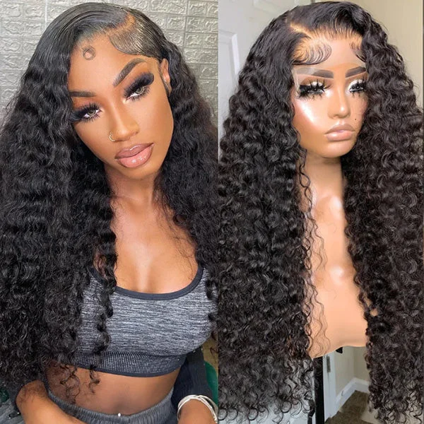 Ombre wavy wig with a seamless color blendDeep Wave Side Part Closure Wig 4x4 5x5 Glueless HD Lace Closure Wig  Brazilian Human Hair Wigs