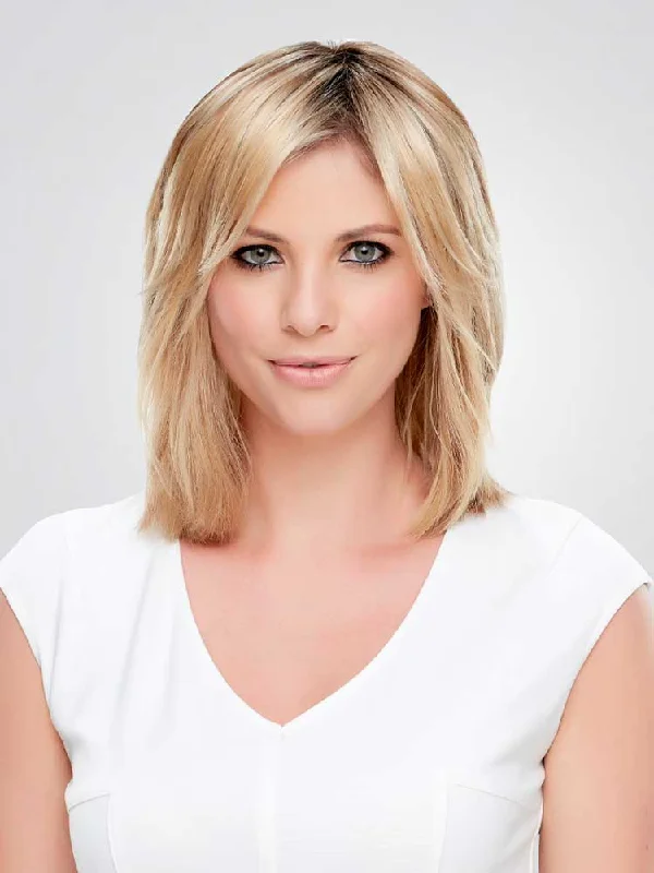 Layered bob wig to add volume and dimensionEssentially You HD Topper - Jon Renau