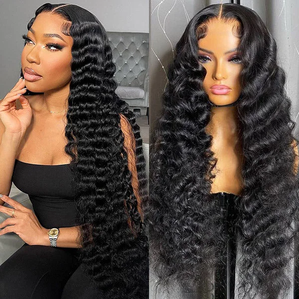 Human - hair wavy wig for a natural and luxurious feelAMZ Lumiere Loose Deep Wave 13x6x1 T Part Lace Frontal Wig Human Hair Wavy Wigs for Women