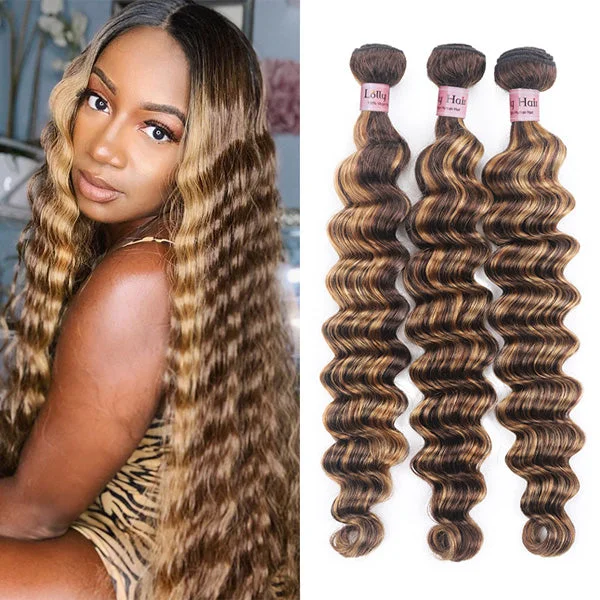 Human - hair wavy wig for a natural and luxurious feelHighlight Loose Deep Wave Bundles 3Pcs/Lot 28 30inch Brazilian Virgin Human Hair Bundles