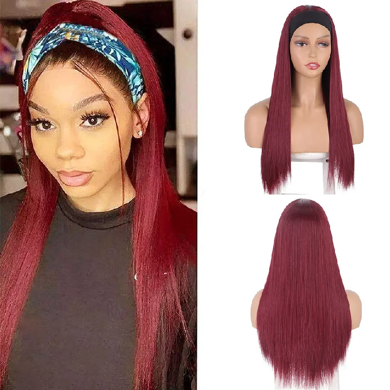 Hot  Synthetic Wigs with Headbands Long Wavy Blonde Wigs for Women