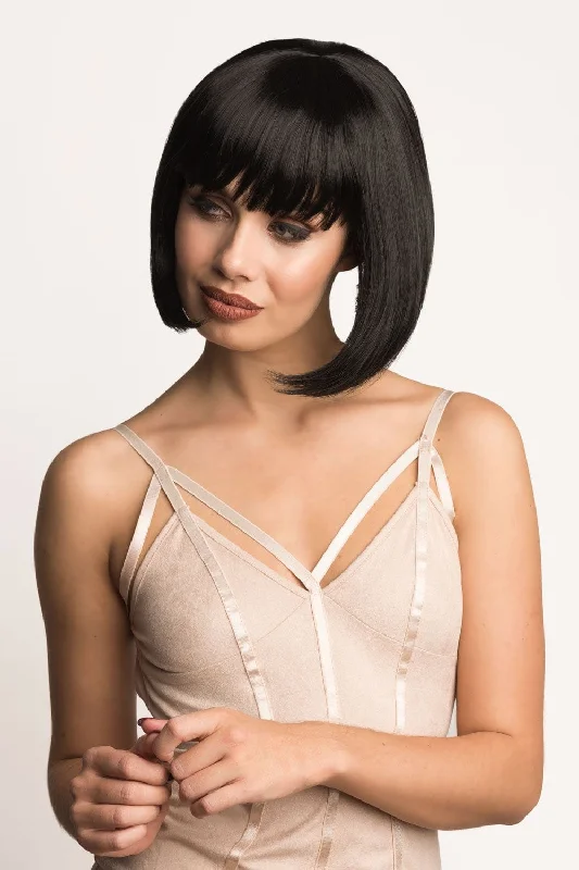 Bob wig with a monofilament cap for a breathable feelBlack inverted bob wig: Chloe
