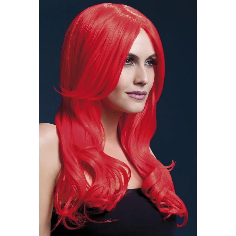 Long - length wig with a silk - base cap for a comfortable and smooth feelKhloe Wig Deluxe Red