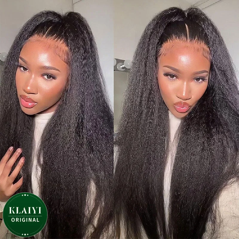 Klaiyi 13x4 Kinky Straight Real Ear To Ear Pre-Everything Lace Frontal Wig Pre-Cut Lace Frontal Super Secure Wig Klaiyi 13x4 Kinky Straight Real Ear To Ear Pre-Everything Lace Frontal Wig Pre-Cut Lace Frontal Super Secure Wig
