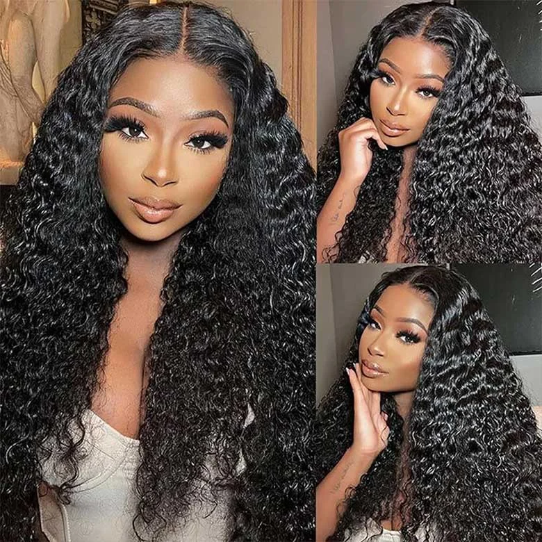 Klaiyi 13x4 Water Wave Pre-Everything™ Lace Frontal Wig Put On and Go Byebye Glue Lace Front Wigs with Invisible Knots Klaiyi 13x4 Water Wave Pre-Everything™ Lace Frontal Wig Put On and Go Byebye Glue Lace Front Wigs with Invisible Knots
