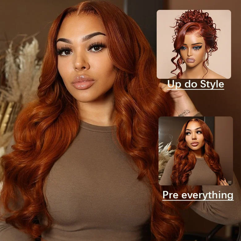 Klaiyi Reddish Brown Body Wave 13x4 Real Ear To Ear Lace Frontal Pre-Everything Wig Pre-Cut Lace Frontal Super Secure Wig Klaiyi Reddish Brown Body Wave 13x4 Real Ear To Ear Lace Frontal Pre-Everything Wig Pre-Cut Lace Frontal Super Secure Wig