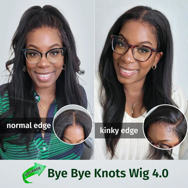 Klaiyi Yaki Straight Put On and Go Glueless Lace Wigs 7x5 Bye Bye Knots Pre-cut Human Hair Lace Wig Kinky Straight Klaiyi Yaki Straight Put On and Go Glueless Lace Wigs 7x5 Bye Bye Knots Pre-cut Human Hair Lace Wig Kinky Straight