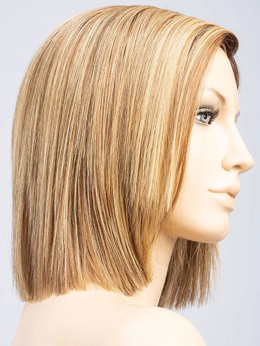 LIGHT BERNSTEIN ROOTED | Lightest Brown & Light Golden Blonde & Dark Strawberry Blonde Blend w/ Dark Shaded Roots
