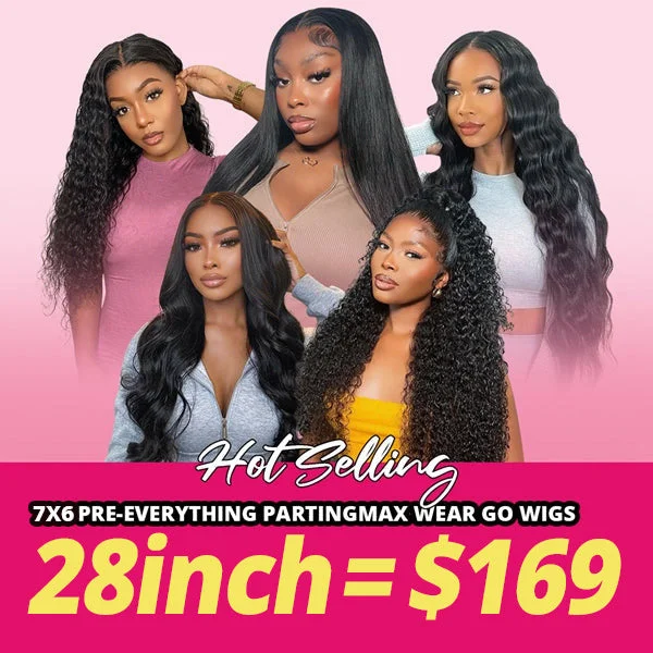 Long - length wavy wig with loose waves for a glamorous look[28"=$169]Lolly 7x6 Parting Max Glueless Wear and Go Lace Frontal Wigs Pre-Everything Human Hair Wigs Beginner Friendly For Women Flash Sale