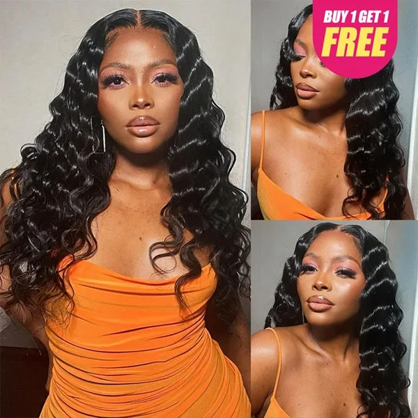 Wavy wig with auburn undertones for a unique and eye - catching colorLolly Bogo Free Loose Deep Wave Glueless Human Hair Wigs 5x5 HD Lace Closure Wigs 180% Density Ready to Wear Wig Flash Sale
