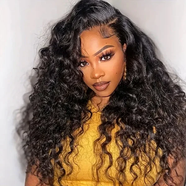 Wavy wig with a natural - looking root for a more realistic lookLolly Glueless Wear Go Wigs Loose Deep Wave 3D Dome C-Cap Preplucked Pre cut HD Lace Closure Wigs