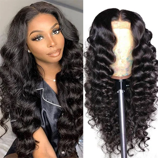 Wavy wig with a pre - bleached knot for a natural - looking scalpLoose Deep Wave Lace Front Wigs Human Hair 180% Density 13x4 Hd Lace Front Wigs for Women