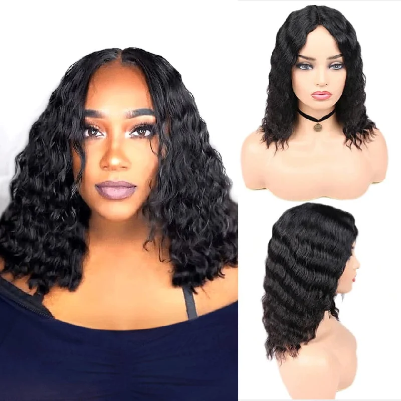 Long - length wavy wig with loose waves for a glamorous lookLoose Deep Wave Wigs Middle Part 100% human Hair Full Machine Made Wigs None Lace Long - length wavy wig with loose waves for a glamorous lookLoose Deep Wave Wigs Middle Part 100% human Hair Full Machine Made Wigs None Lace