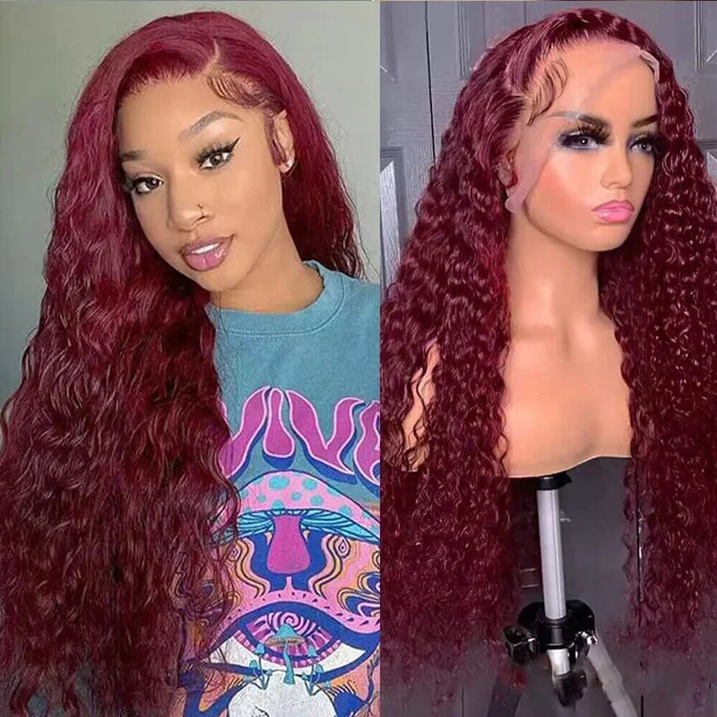 Lace - front wavy wig for a realistic hairlineLumiere #33 Reddish Brown Wig Deep Wave 13x6 Transparent Lace Human Hair Wigs Lace - front wavy wig for a realistic hairlineLumiere #33 Reddish Brown Wig Deep Wave 13x6 Transparent Lace Human Hair Wigs