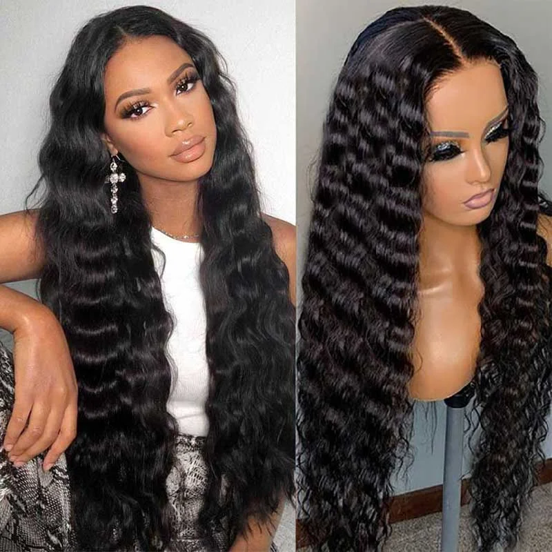 Lace - front wavy wig for a realistic hairlineLumiere Easy To Wear Glueless Wigs Human Hair Deep Wave 4x4 & 5x5 HD Pre-cut Lace Wig Lace - front wavy wig for a realistic hairlineLumiere Easy To Wear Glueless Wigs Human Hair Deep Wave 4x4 & 5x5 HD Pre-cut Lace Wig