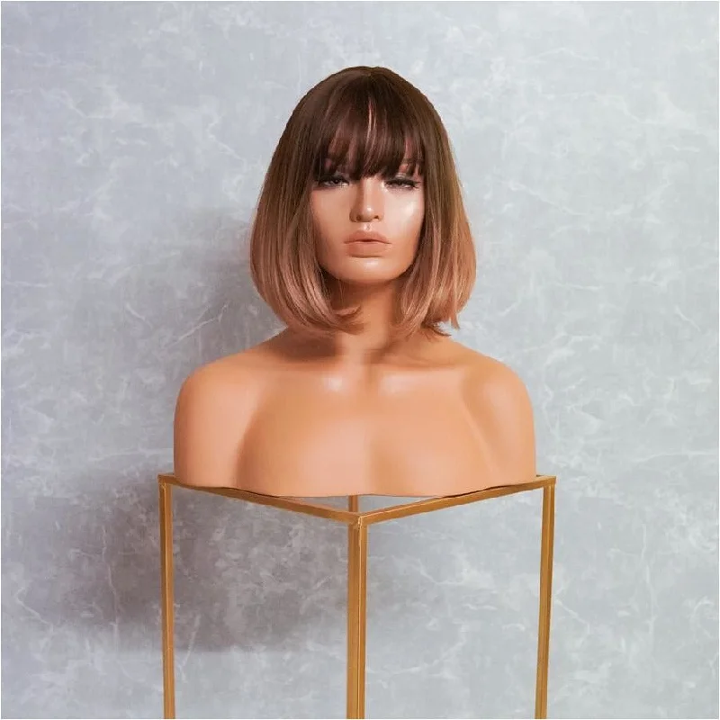 Bob wig made from high - quality synthetic fibersMIAH Ombre Fringe Bob Wig