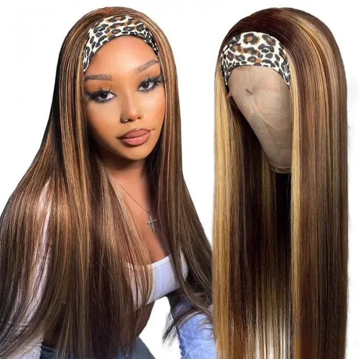 Mixed Highlight Color Headband Wig Straight