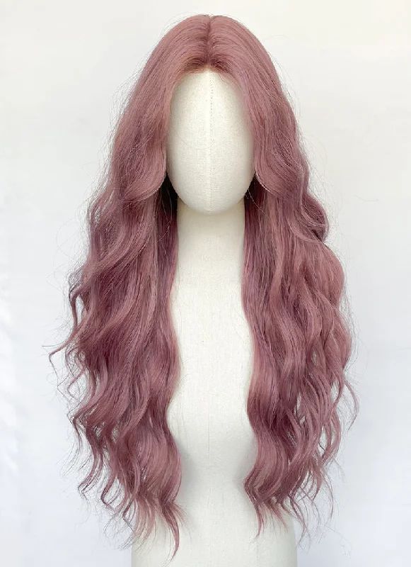 Long - length wig with a heat - resistant formula for easy styling at homeLilac Wavy Synthetic Wig NL085 Long - length wig with a heat - resistant formula for easy styling at homeLilac Wavy Synthetic Wig NL085