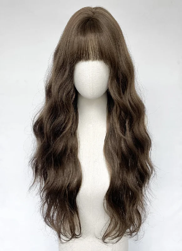Synthetic long - length wig with a natural - looking textureBrunette Wavy Synthetic Hair Wig NS541 Synthetic long - length wig with a natural - looking textureBrunette Wavy Synthetic Hair Wig NS541