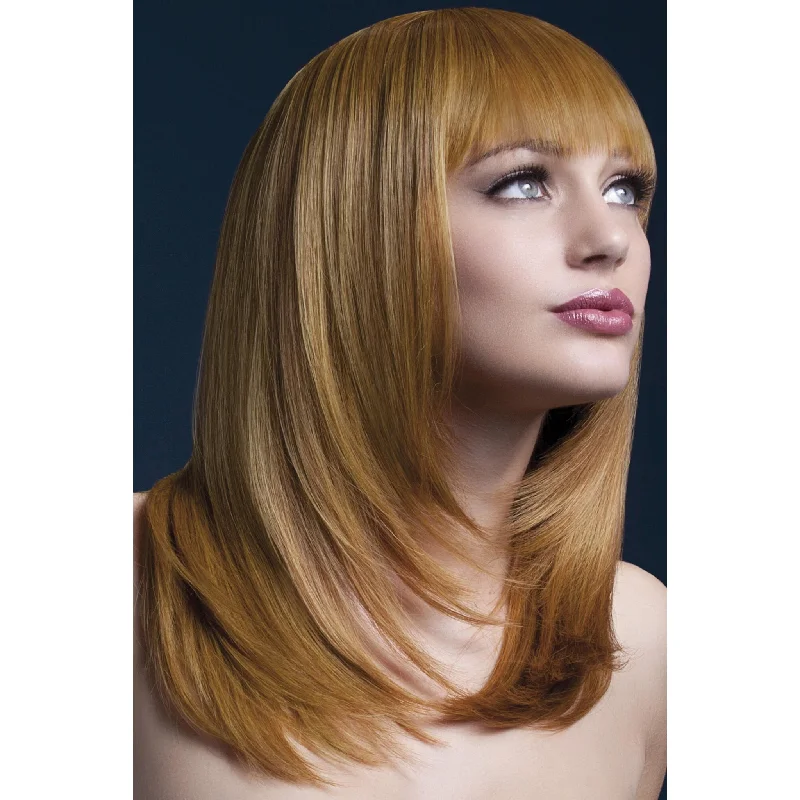 Long - length wig with a heat - resistant formula for easy styling at homeTanja Wig Deluxe Auburn Long - length wig with a heat - resistant formula for easy styling at homeTanja Wig Deluxe Auburn