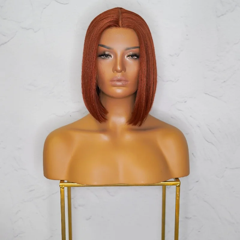 Bob wig with auburn highlights for a warm and vibrant appearanceTILLY Auburn Lace Front Wig Bob wig with auburn highlights for a warm and vibrant appearanceTILLY Auburn Lace Front Wig
