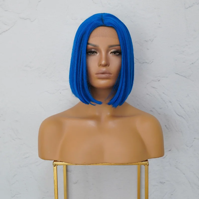Lace - front bob wig for a seamless hairlineTILLY Blue Lace Front Wig