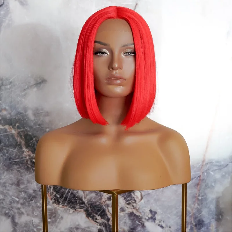 Layered bob wig to add volume and dimensionTILLY Red Lace Front Wig