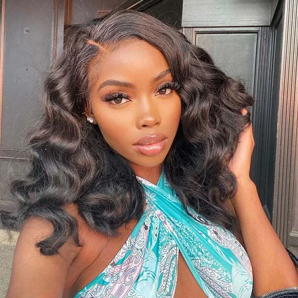 Wavy wig with a side - part for a more flattering look180% Density Short Bob Wigs Loose Deep Wave 13x4 HD Lace Frontal Human Hair Wigs Wavy wig with a side - part for a more flattering look180% Density Short Bob Wigs Loose Deep Wave 13x4 HD Lace Frontal Human Hair Wigs
