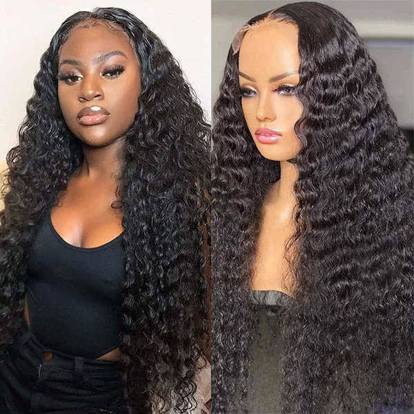 Wavy wig with a natural - looking root for a more realistic lookLumiere Hair Deep Wave 4x4 Transparent HD Lace Closure Wig 100% Human Hair Wavy wig with a natural - looking root for a more realistic lookLumiere Hair Deep Wave 4x4 Transparent HD Lace Closure Wig 100% Human Hair