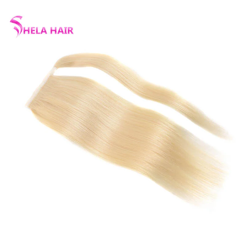 Blonde Pony Tail Human Hair Extensions Straight Shelahair