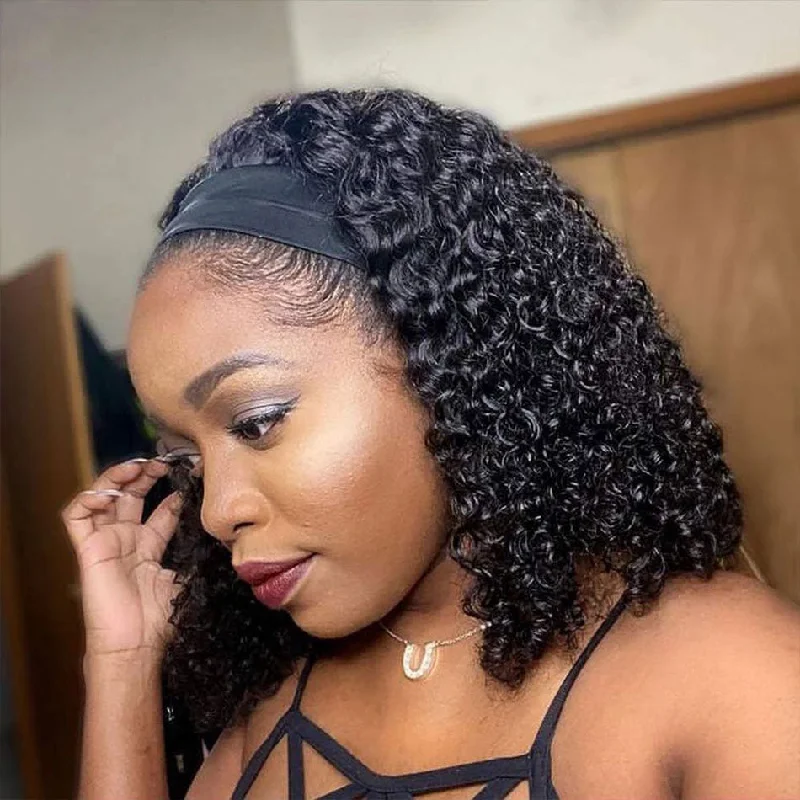 Dola Hair Curly Headband Bob Wig Brazilian Human Hair