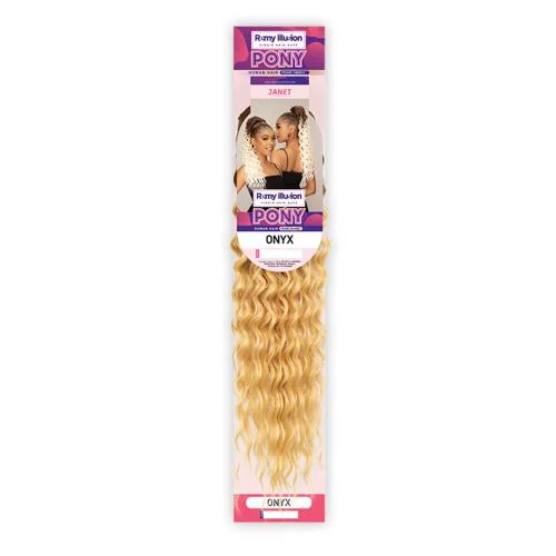 Janet Collection Human Hair Prime Unimix Ponytail Remy Illusion Pony Onyx