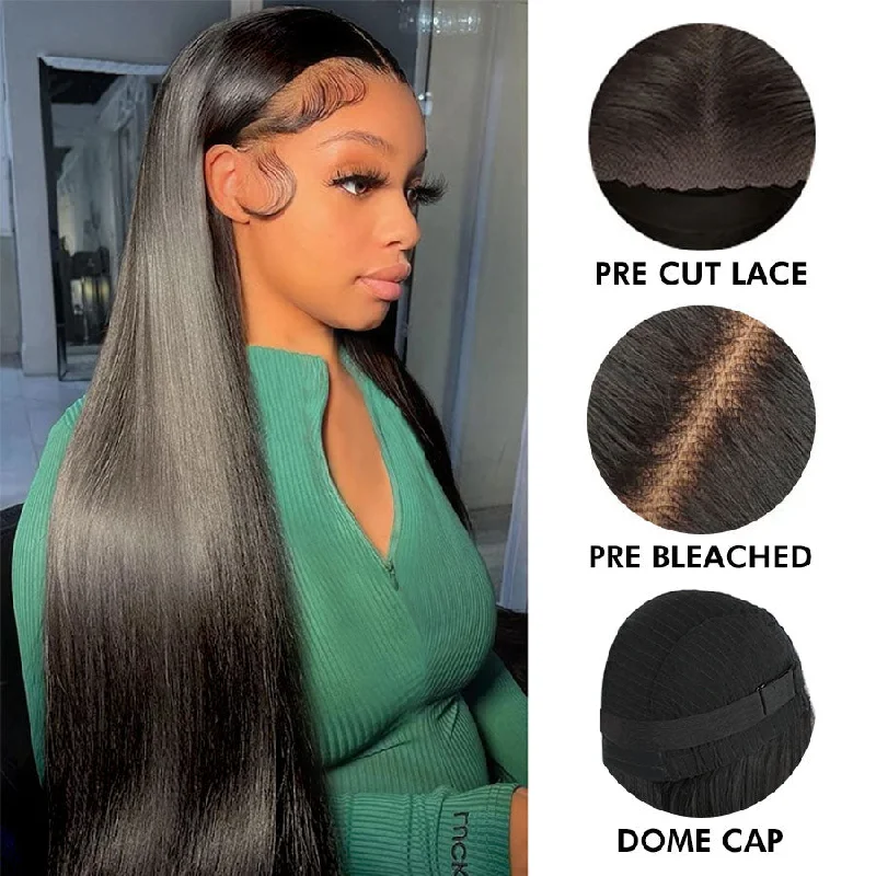 MADE TO WEAR 5X5 HD TOP SWISS LACE CLOSURE STRAIGHT WIG PRE CUT LACE
