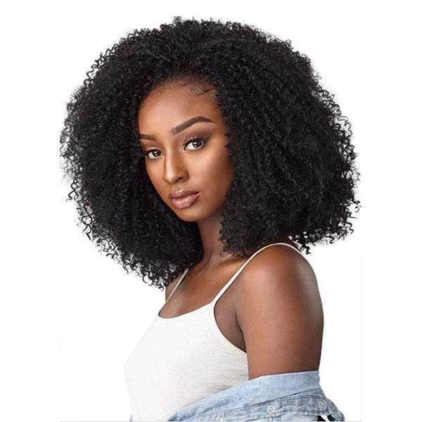 Half wig in a jet - black color for a classic appearanceSensationnel Instant Weave Curls Kinks & CO Synthetic Half Wig - KINKY 4B-4C GAME CHANGER - Clearance Half wig in a jet - black color for a classic appearanceSensationnel Instant Weave Curls Kinks & CO Synthetic Half Wig - KINKY 4B-4C GAME CHANGER - Clearance