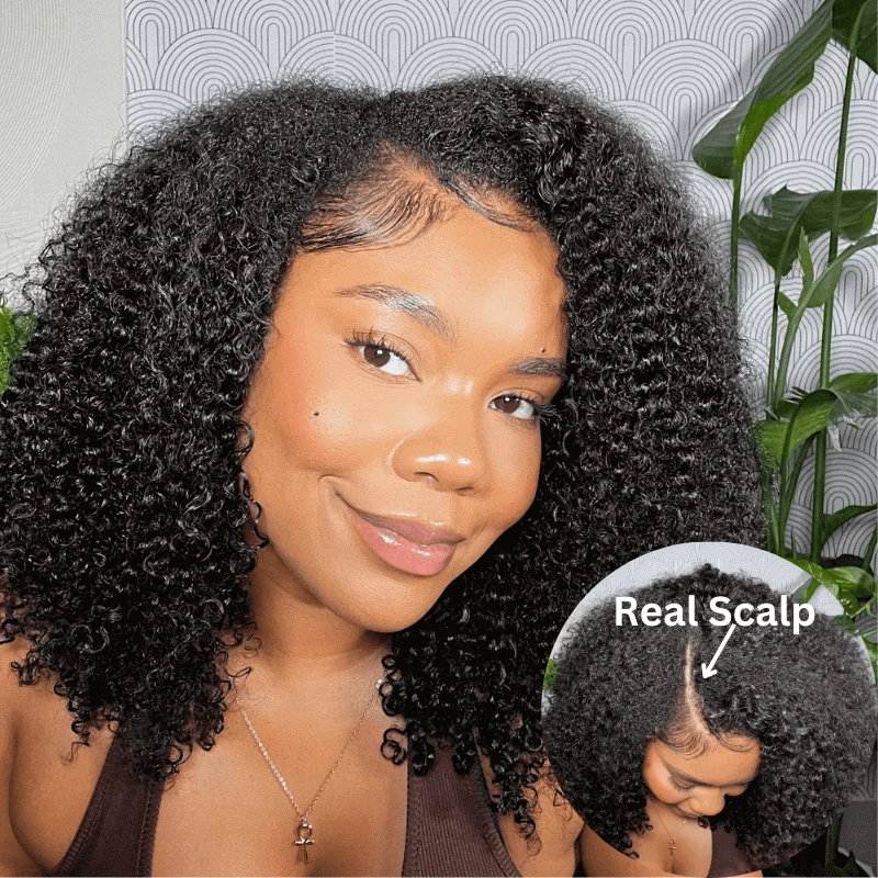 Sunber Kinky Curly Upgrade V Part Wigs No Leave Out Natural Scalp Protective Human Hair Wigs