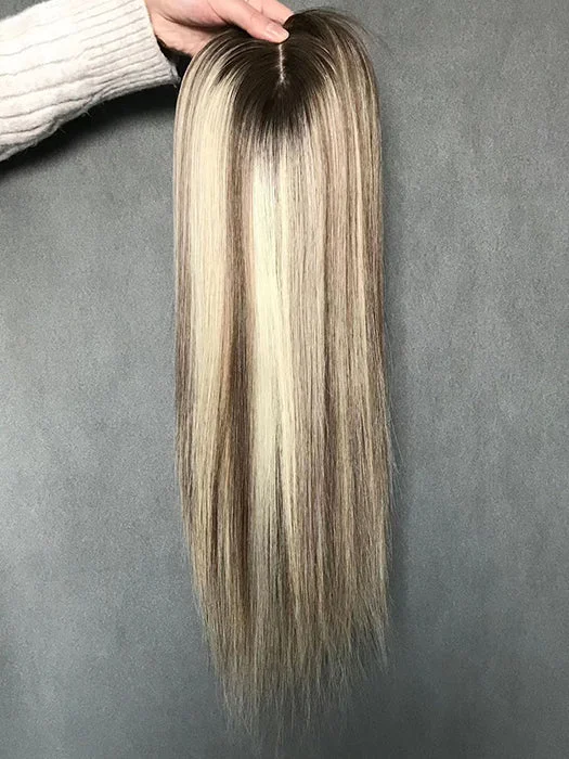 Wig pieces for a cosplay character16 Inch Straight Mono Part Human Hair Toppers By imwigs®