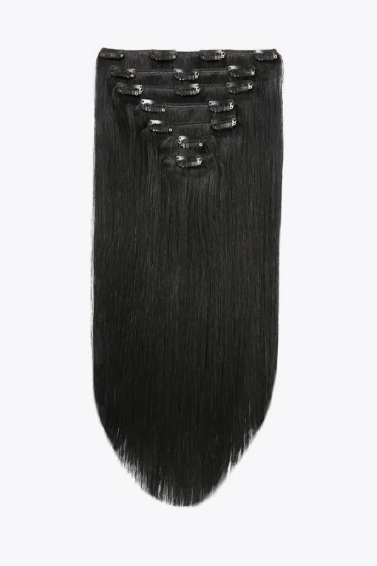 Clip - in hair extensions with a side - part for a more flattering lookClip-In Hair Extensions Indian Human Hair Clip - in hair extensions with a side - part for a more flattering lookClip-In Hair Extensions Indian Human Hair
