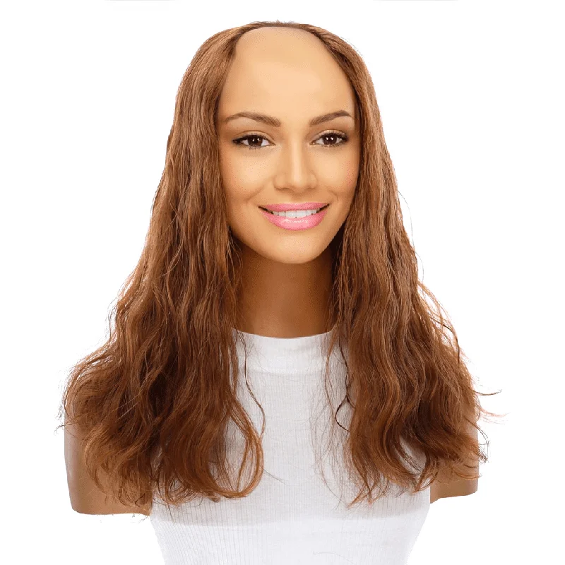 U - shaped wig with bangs18" U-Shape Topper Copper Wavy