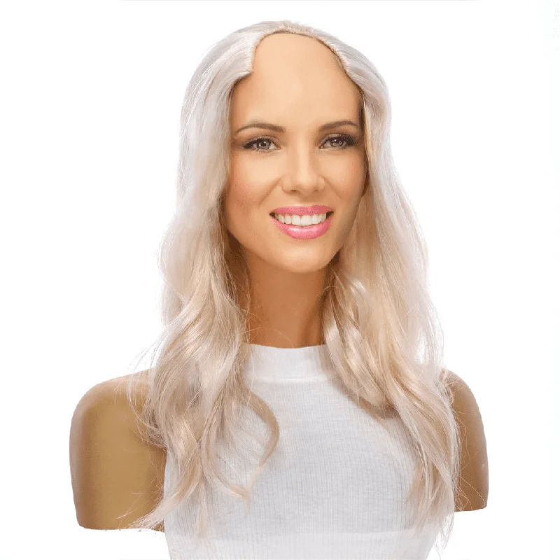 U - shaped wig for a vintage - inspired look18" U-Shape Topper Ice Blonde