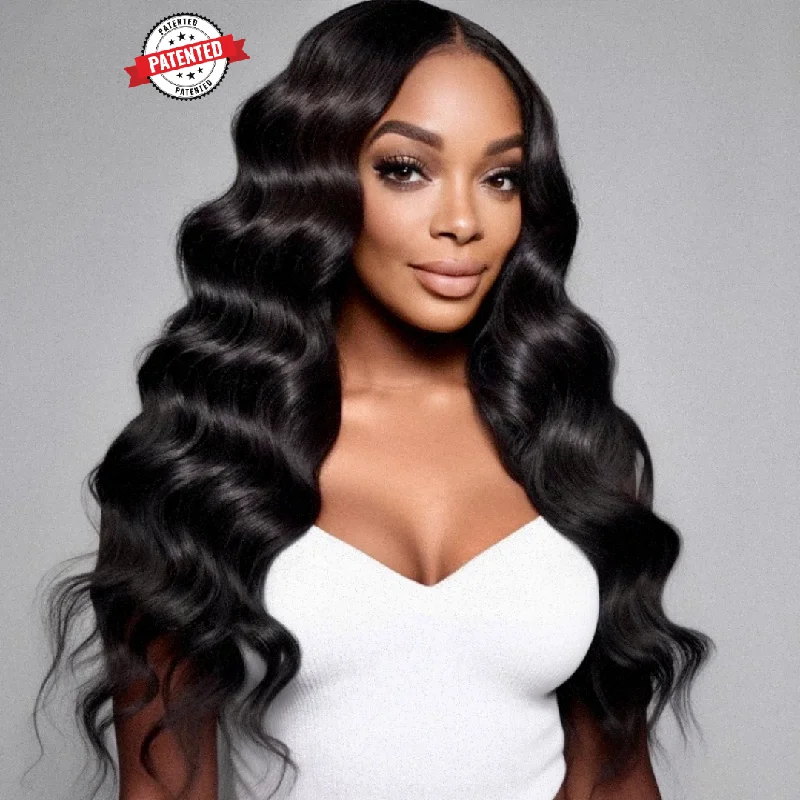 Clip - in hair extensions in a jet - black color for a classic and timeless appearanceDawn - Cambodian Body Wavy - InVisiRoot® Clip-in Clip - in hair extensions in a jet - black color for a classic and timeless appearanceDawn - Cambodian Body Wavy - InVisiRoot® Clip-in